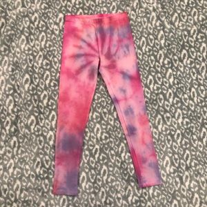FABKIDS Handmade Tie-Dye Pink, Purple Girl's Leggings [S, 6/7]